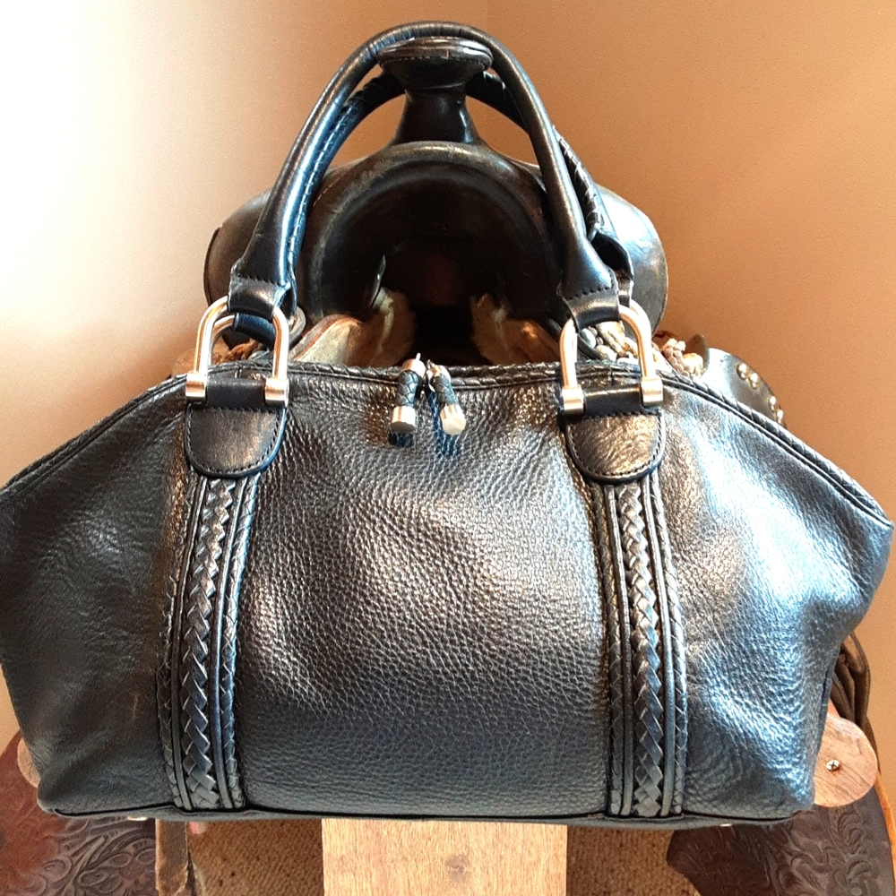 Tahari Pebbled Leather Satchel